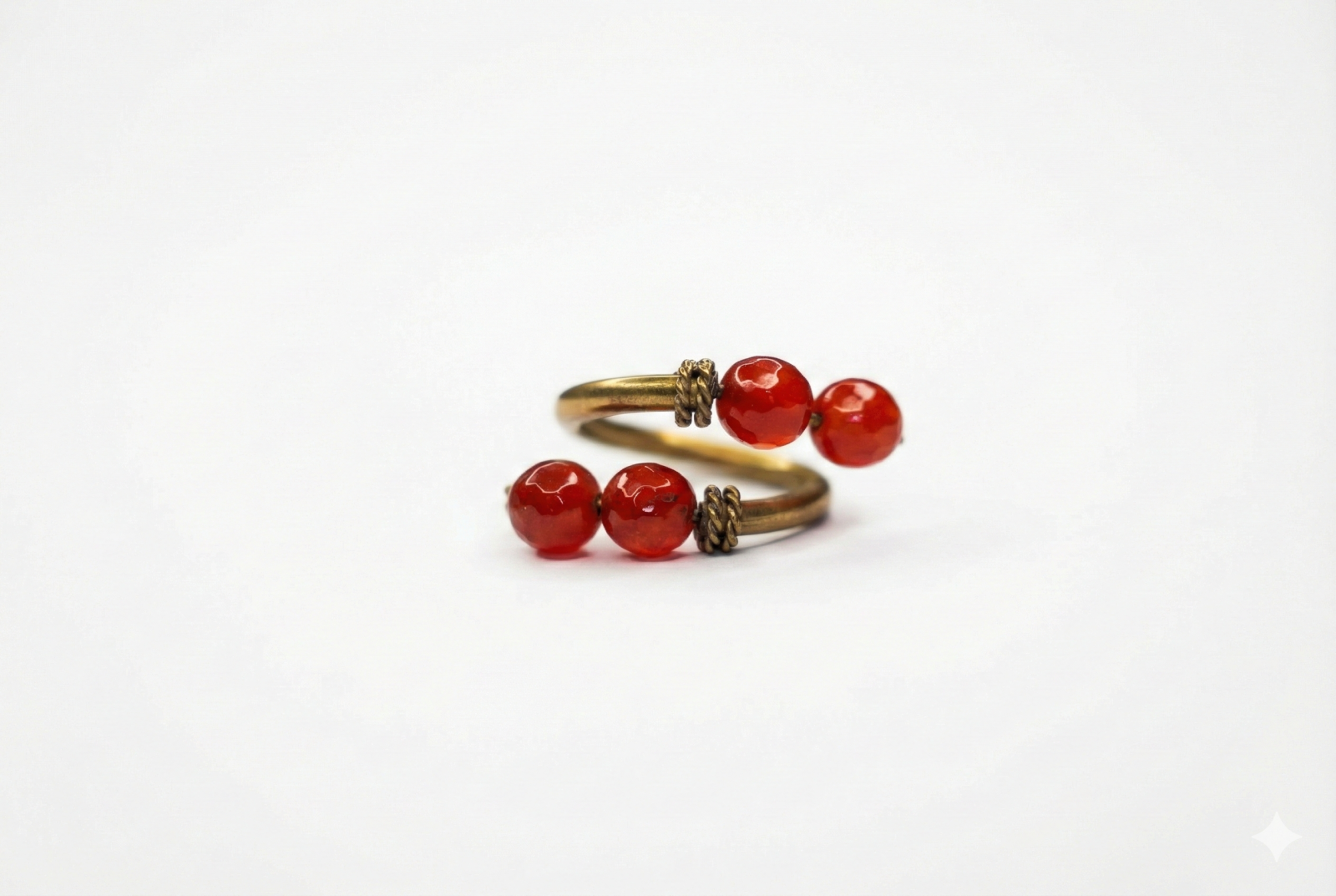 Crimson Ember Spiral Ring