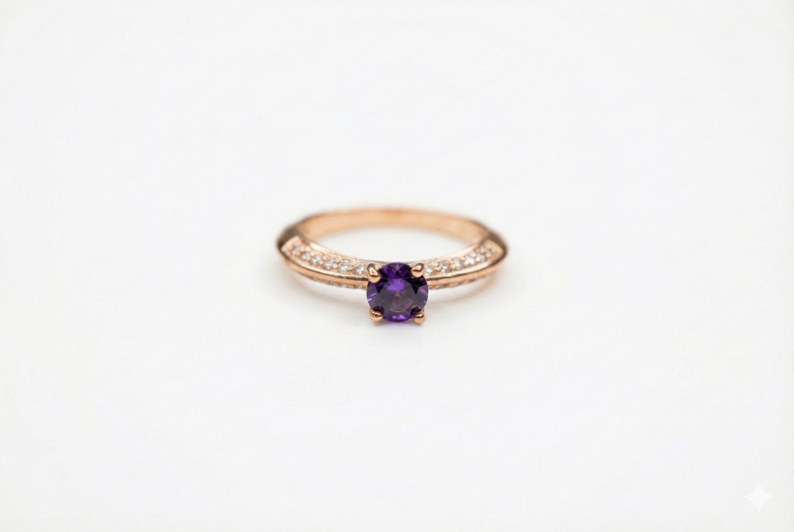 Violet Muse Solitaire Ring