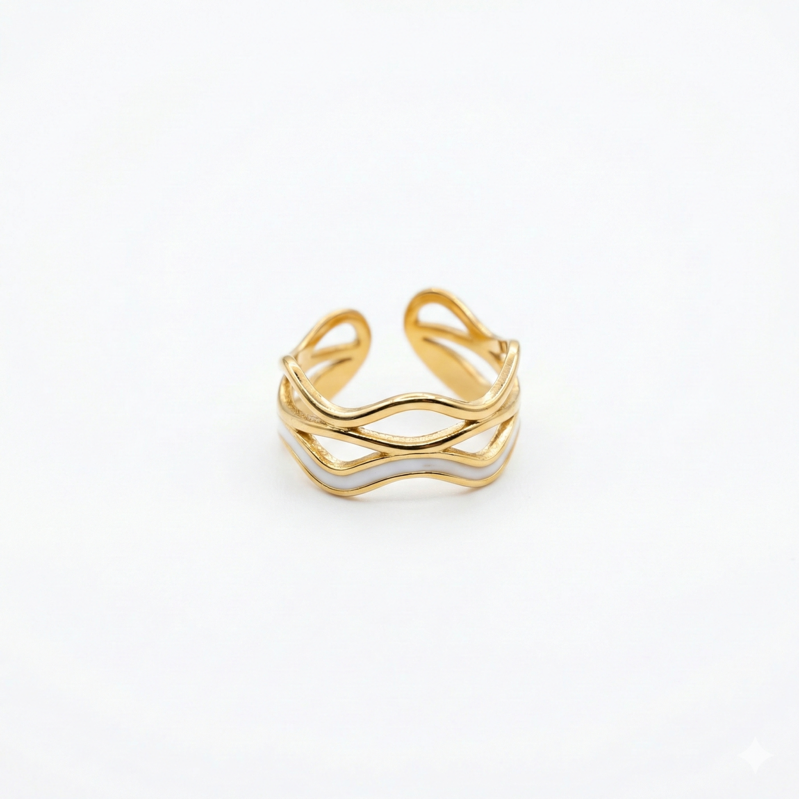 Gilded Ripple Open Ring