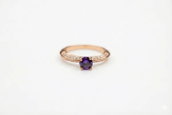 Violet Muse Solitaire Ring