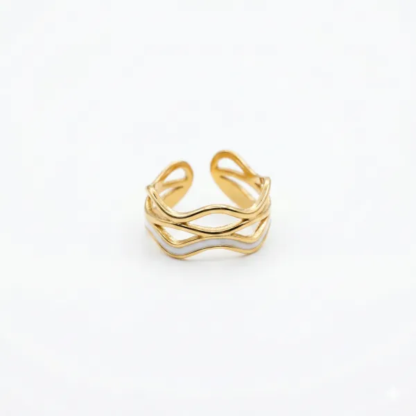 Gilded Ripple Open Ring